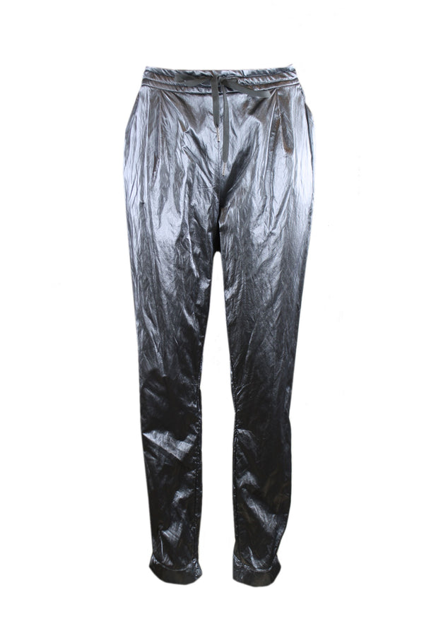 Summum casual broek gemaakt van glanzend materiaal.
