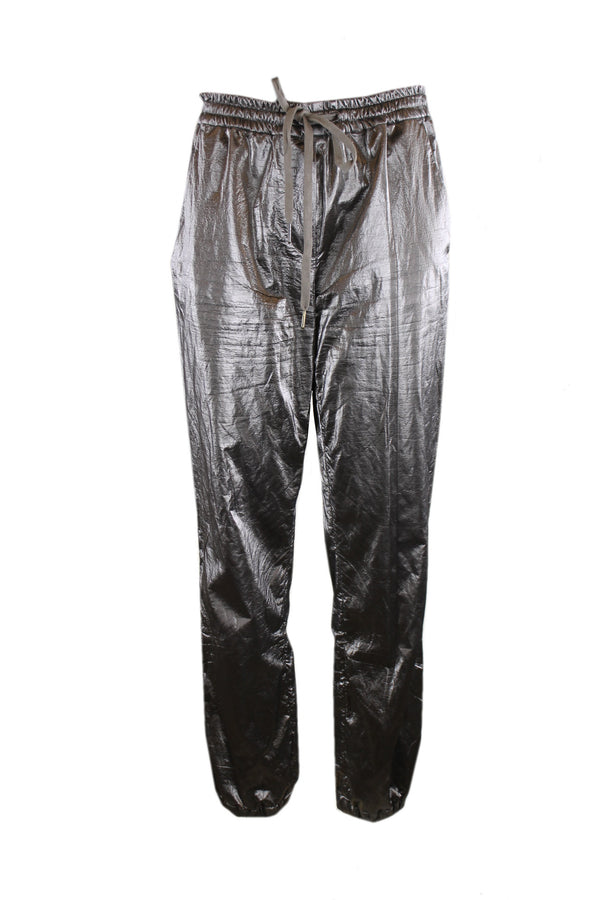 Summum casual broek gemaakt van glanzend materiaal.