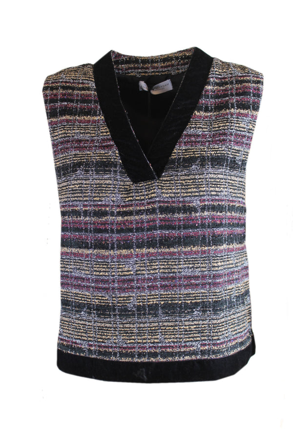 Amaya luxe multicolor gevoerde spencer in fluweellook.