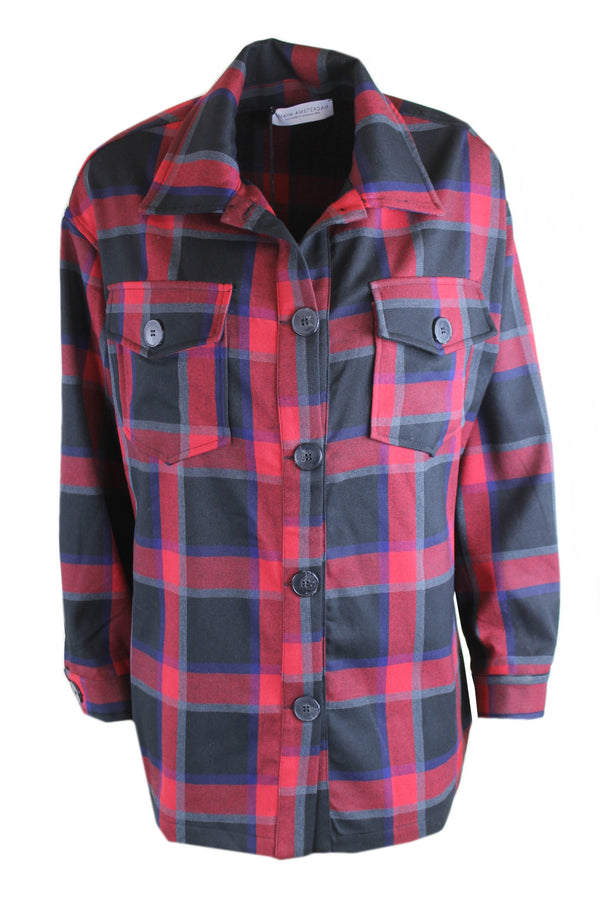Amaya geruite blouse/jasje in flanellook.