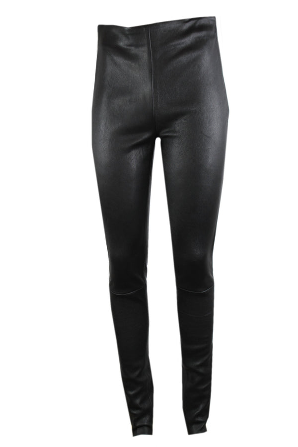 Summum zwarte slim fit leren broek.