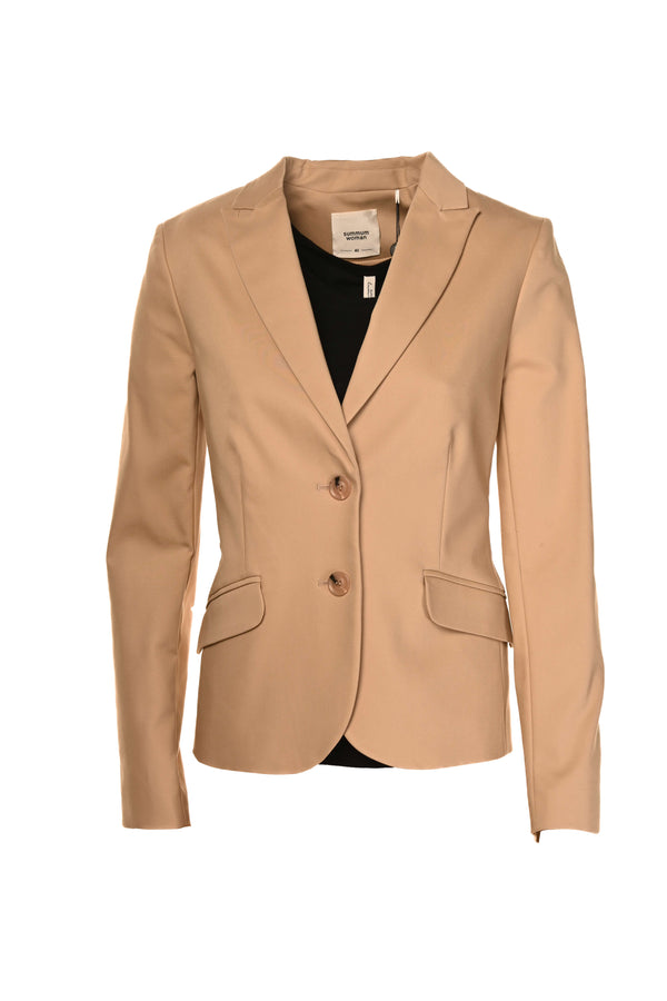 Summum blazer met een reverskraag, verkrijgbaar in beige en groen.