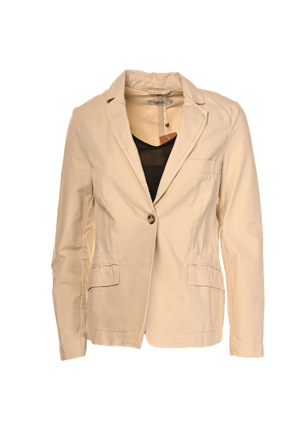 Summum zandkleurige casual maar luxe blazer.