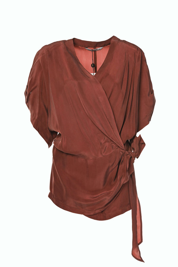 Summum overslagblouse met een strikband.